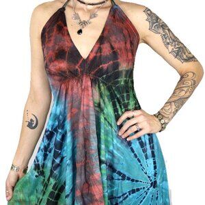 Unique Tie Dye Rhea Hippie Boho Dress C7